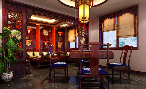 台江古典中式风格茶楼包间设计装修效果图