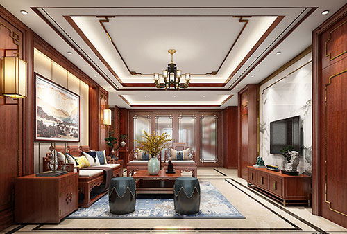 台江小清新格调的现代简约别墅中式设计装修效果图